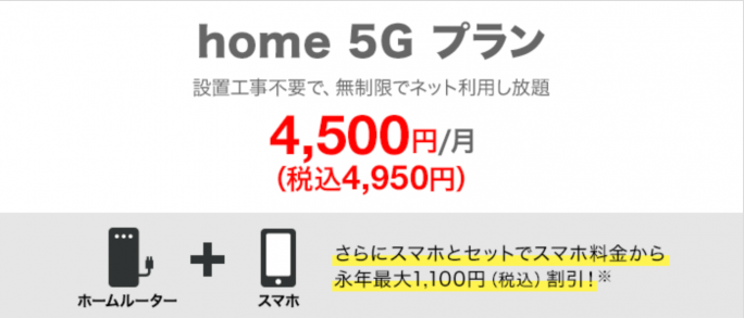 home 5Gの料金プラン