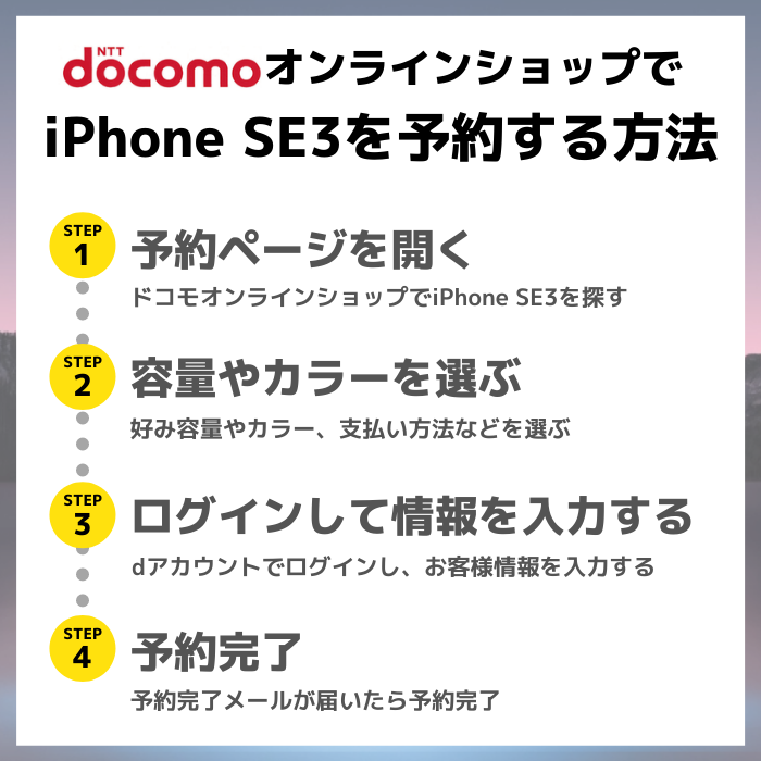 ドコモのiPhone SE3予約方法