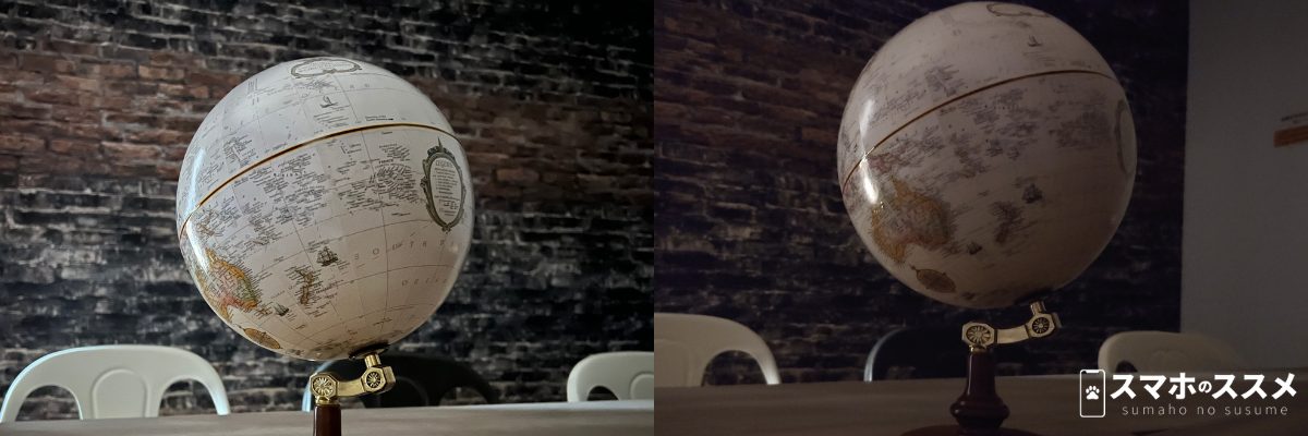 Xperia 1 ⅣとiPhone　暗所で撮った時の比較写真