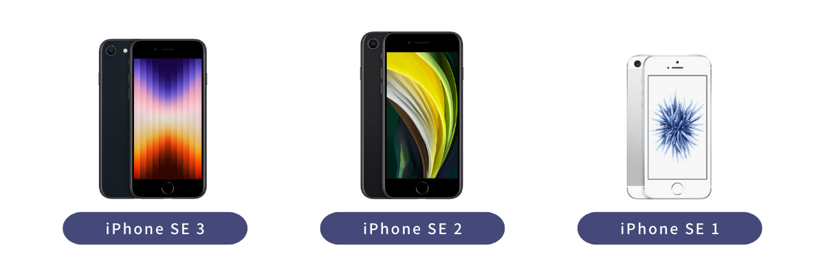 iPhoneSEシリーズのサイズを比較