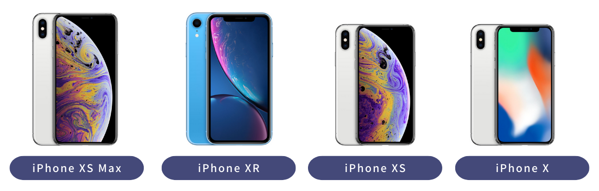 iPhoneXシリーズのサイズを比較