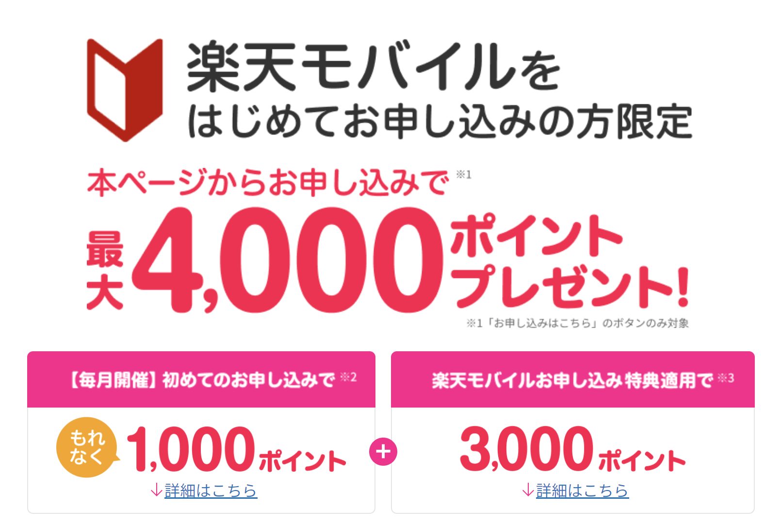 楽天モバイル「Rakuten UN-LIMIT VII」を初めてお申し込みで1,000ポイントプレゼントキャンペーン