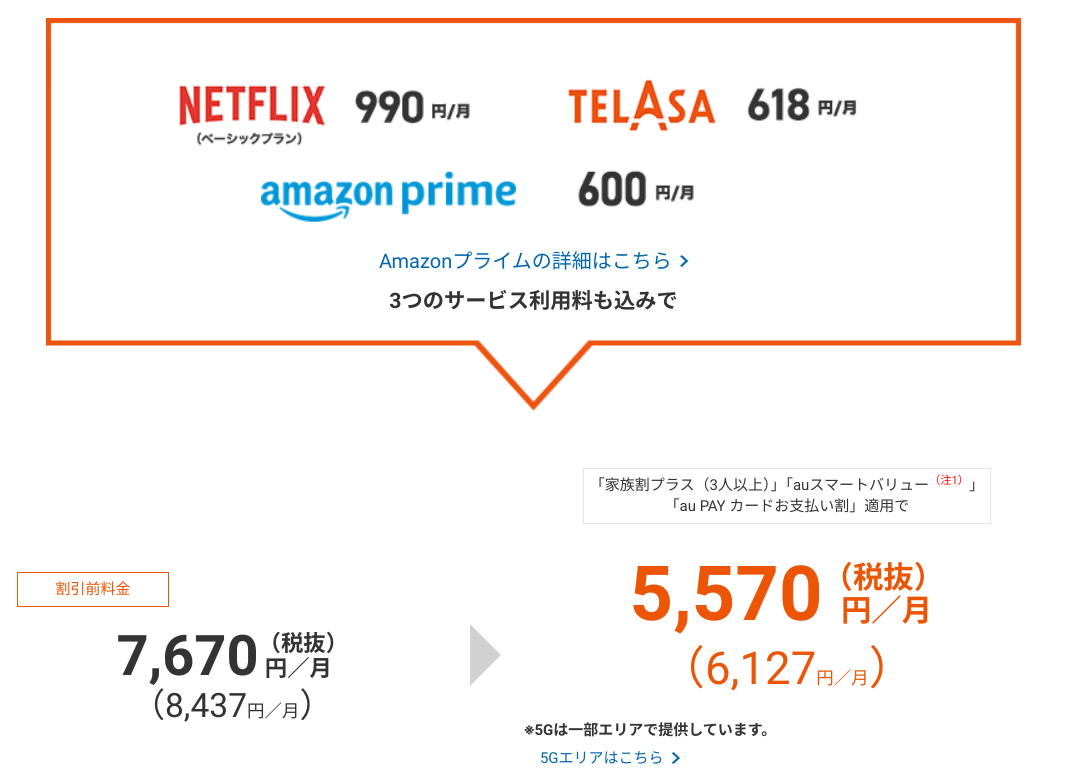 使い放題MAX 5G/4G Netflixパック(P)